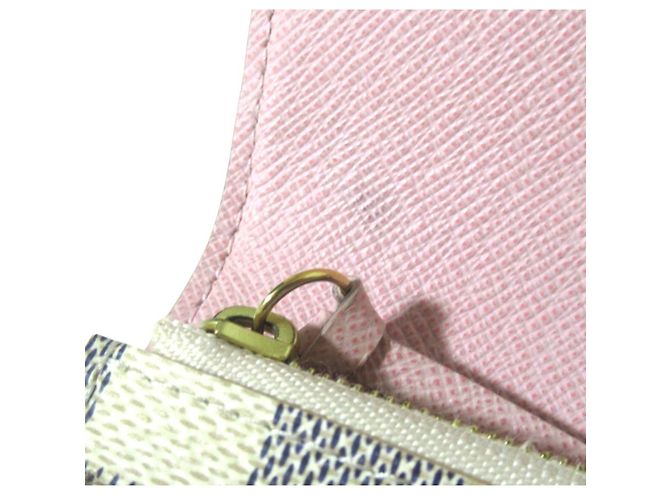 Portafoglio Long Emilie Damier Azur Louis Vuitton Rosa Crudo Blu navy - vista 9