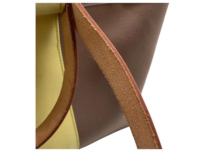Hermès Bolso Tote Cabas PM Hermes Amarillo Gris pardo - vista 12