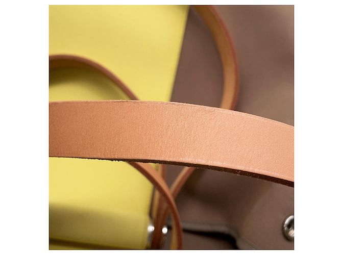 Hermès Bolso Tote Cabas PM Hermes Amarillo Gris pardo - vista 13
