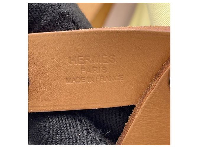Hermès Bolso Tote Cabas PM Hermes Amarillo Gris pardo - vista 15