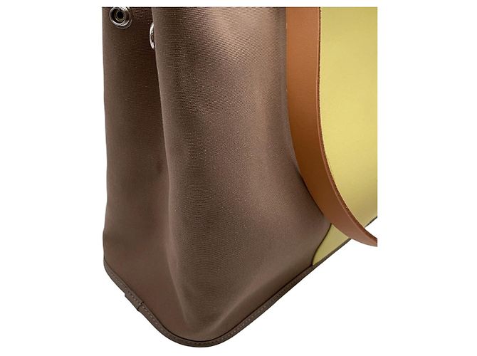 Hermès Bolso Tote Cabas PM Hermes Amarillo Gris pardo - vista 7