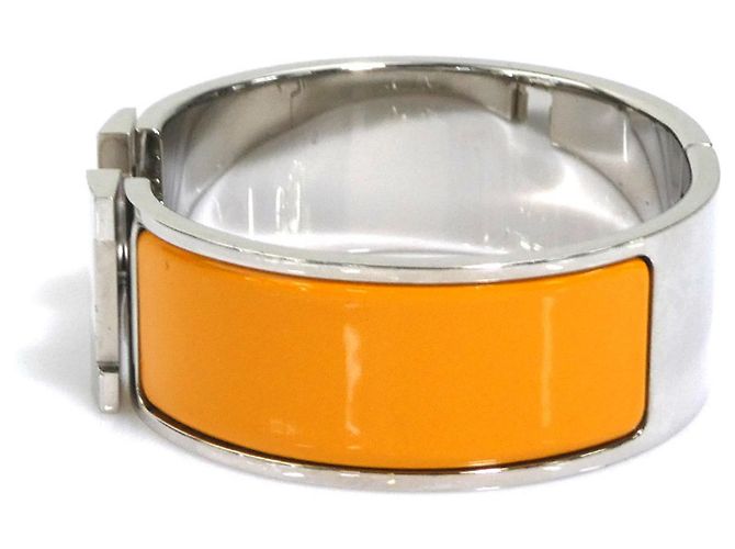Hermès Pulseira Bangle Hermes Clic Clack H Prata Amarelo - vista 2
