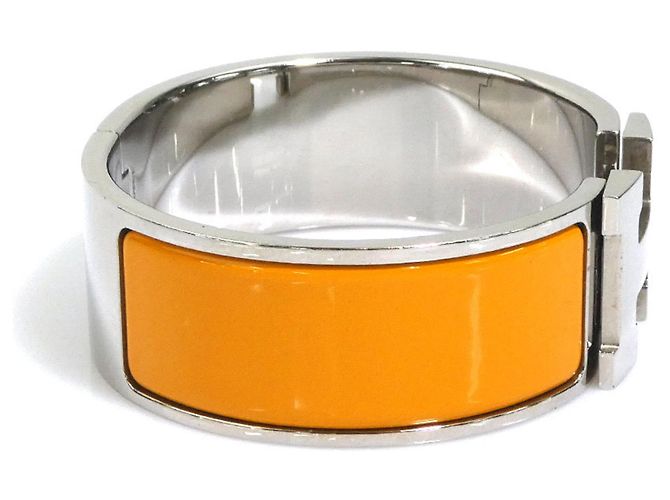 Hermès Pulseira Bangle Hermes Clic Clack H Prata Amarelo - vista 4