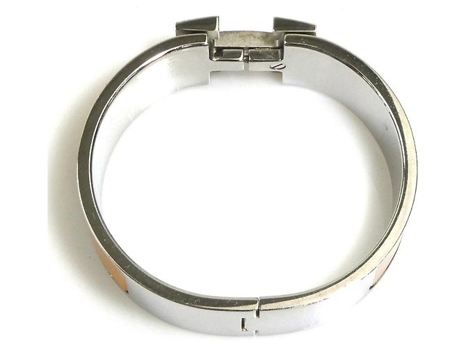 Hermès Pulseira Bangle Hermes Clic Clack H Prata Amarelo - vista 5