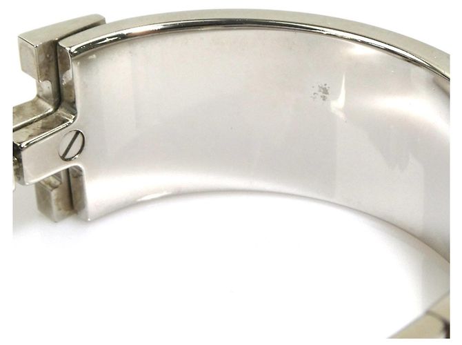 Hermès Pulseira Bangle Hermes Clic Clack H Prata Amarelo - vista 7
