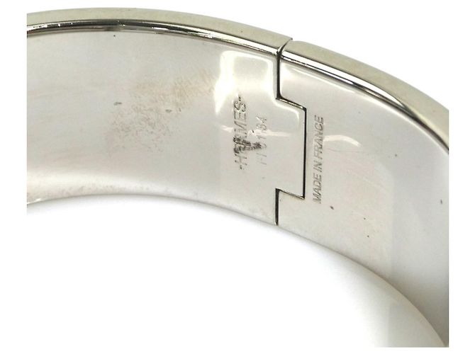 Hermès Pulseira Bangle Hermes Clic Clack H Prata Amarelo - vista 8
