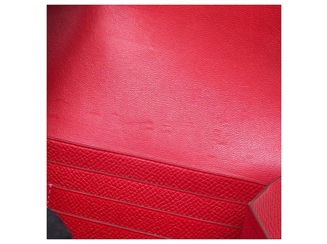 Hermès Portafoglio lungo Hermes Constance in Rouge Casaque Rosso - vista 10