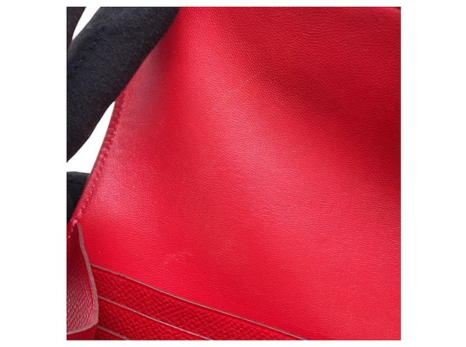 Hermès Portafoglio lungo Hermes Constance in Rouge Casaque Rosso - vista 11