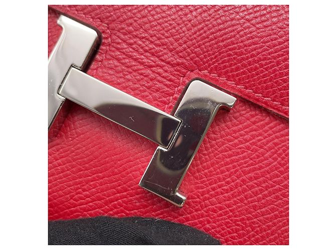 Hermès Portafoglio lungo Hermes Constance in Rouge Casaque Rosso - vista 13