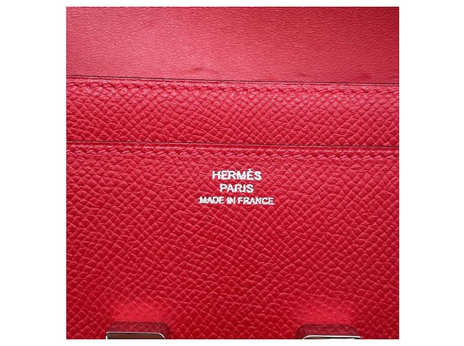Hermès Portafoglio lungo Hermes Constance in Rouge Casaque Rosso - vista 14
