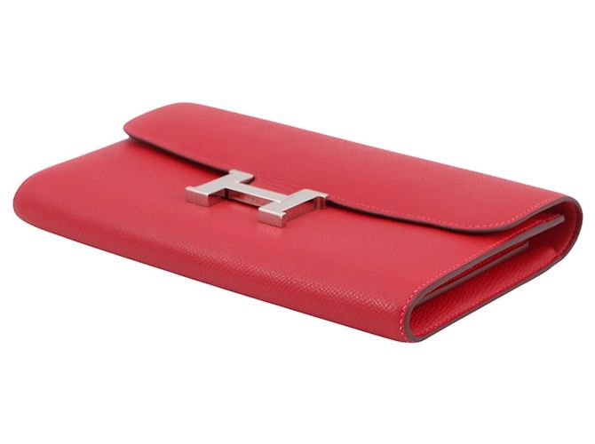 Hermès Portafoglio lungo Hermes Constance in Rouge Casaque Rosso - vista 2
