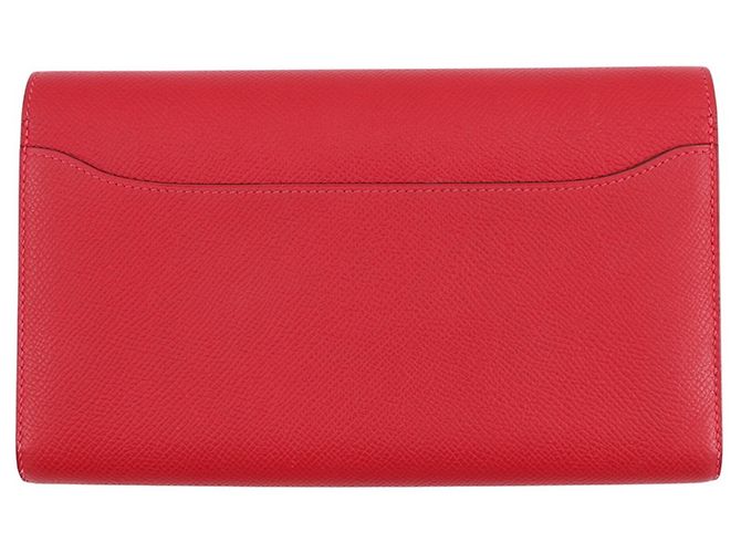 Hermès Portafoglio lungo Hermes Constance in Rouge Casaque Rosso - vista 3