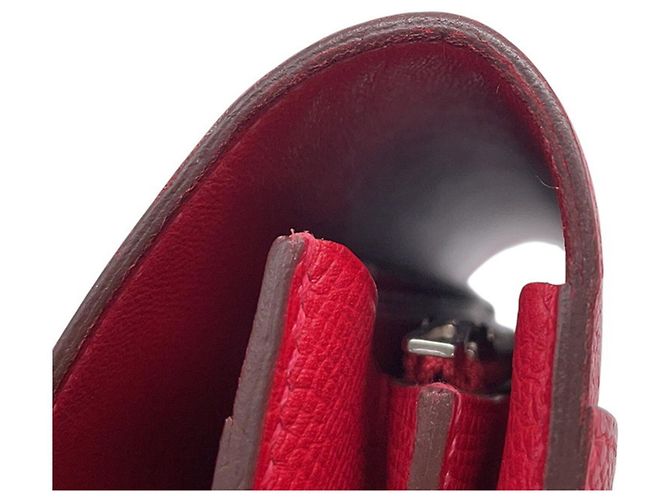 Hermès Portafoglio lungo Hermes Constance in Rouge Casaque Rosso - vista 6