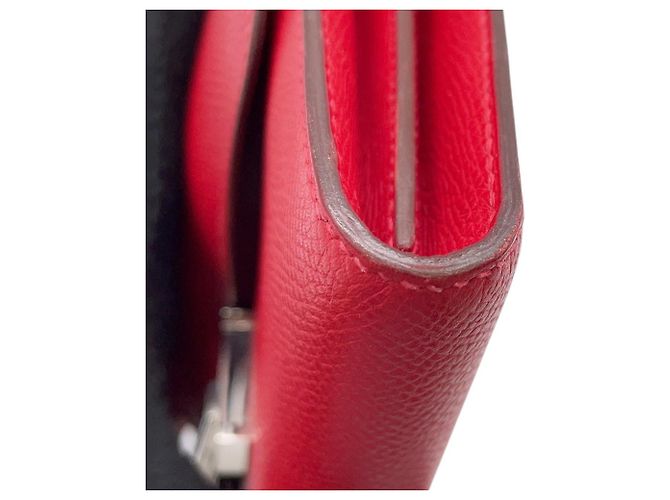 Hermès Portafoglio lungo Hermes Constance in Rouge Casaque Rosso - vista 7