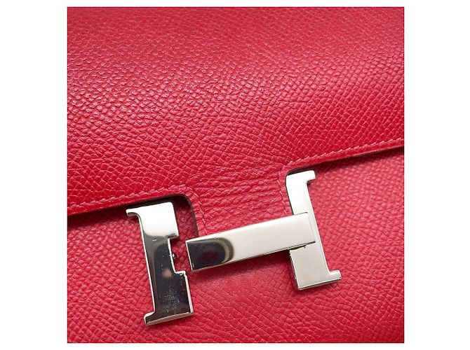 Hermès Portafoglio lungo Hermes Constance in Rouge Casaque Rosso - vista 8