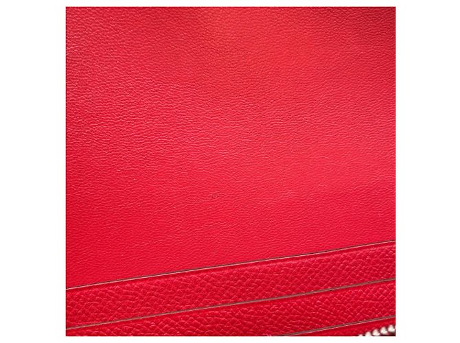 Hermès Portafoglio lungo Hermes Constance in Rouge Casaque Rosso - vista 9