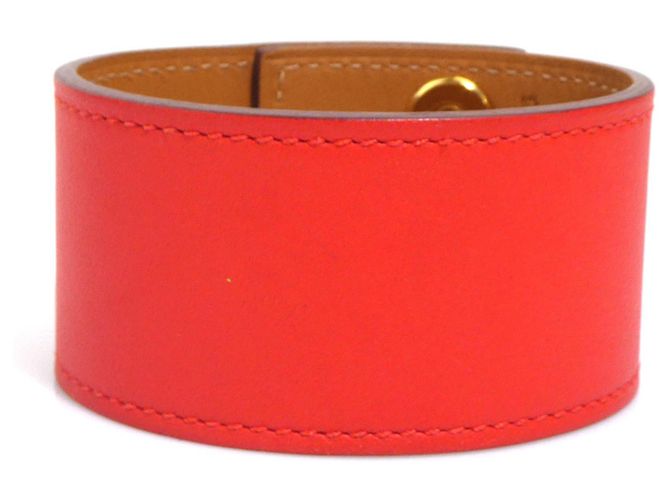 Bracciale Charm Hermès in Arancione Rosso e Oro D'oro - vista 3