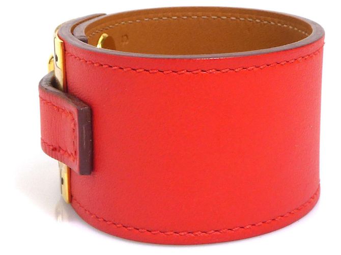 Bracciale Charm Hermès in Arancione Rosso e Oro D'oro - vista 4