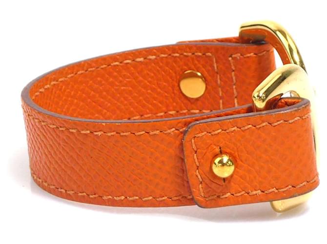 Bracciale Charm Hermès Arancione e Oro D'oro - vista 2