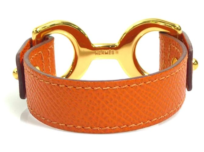 Bracciale Charm Hermès Arancione e Oro D'oro - vista 3
