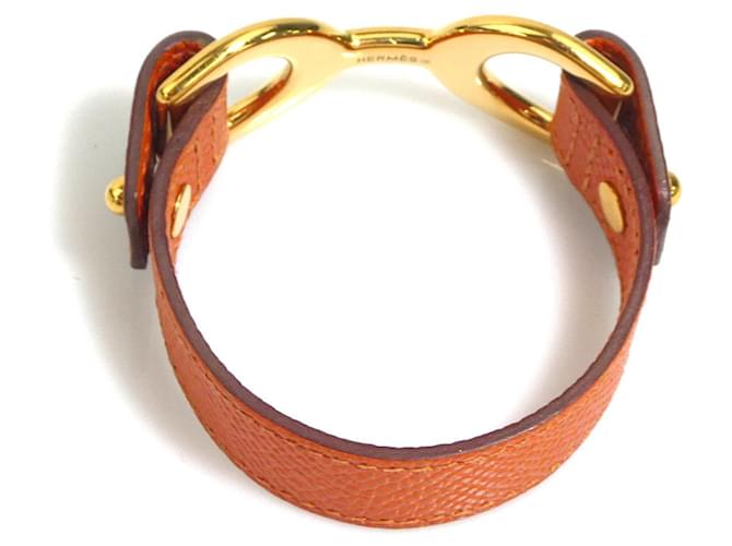Bracciale Charm Hermès Arancione e Oro D'oro - vista 5