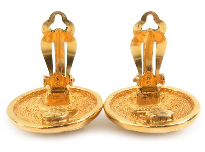 Orecchini a clip dorati Chanel con design Coco Mark D'oro - vista 6