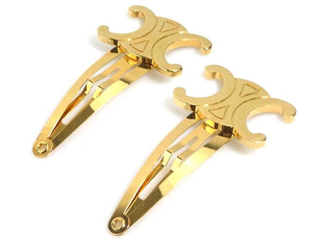 Céline Fermaglio Celine Triomphe Design in metallo dorato D'oro - vista 2