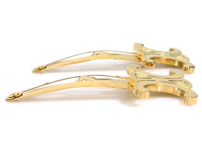 Céline Fermaglio Celine Triomphe Design in metallo dorato D'oro - vista 3