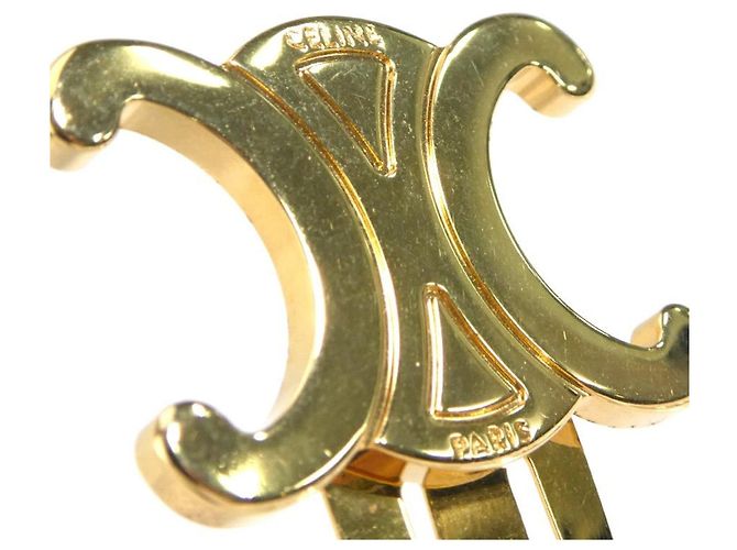 Céline Fermaglio Celine Triomphe Design in metallo dorato D'oro - vista 6
