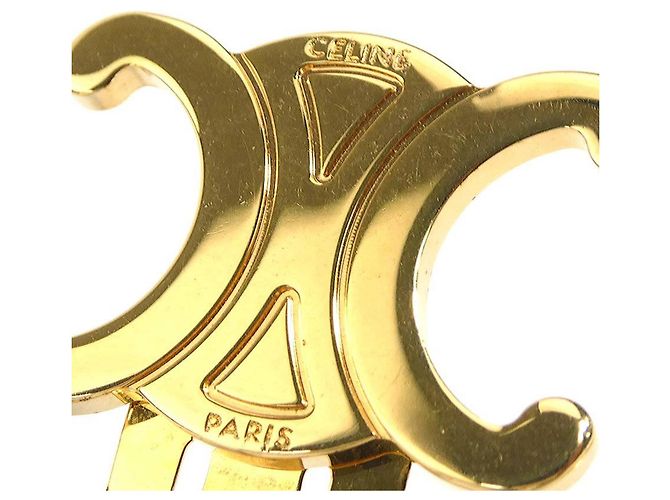 Céline Fermaglio Celine Triomphe Design in metallo dorato D'oro - vista 8