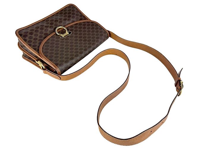 Edge Céline Borsa a tracolla Celine in tela rivestita marrone - vista 10