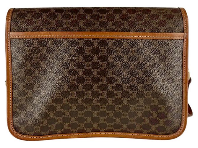 Edge Céline Borsa a tracolla Celine in tela rivestita marrone - vista 3