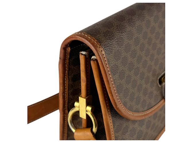 Edge Céline Borsa a tracolla Celine in tela rivestita marrone - vista 6