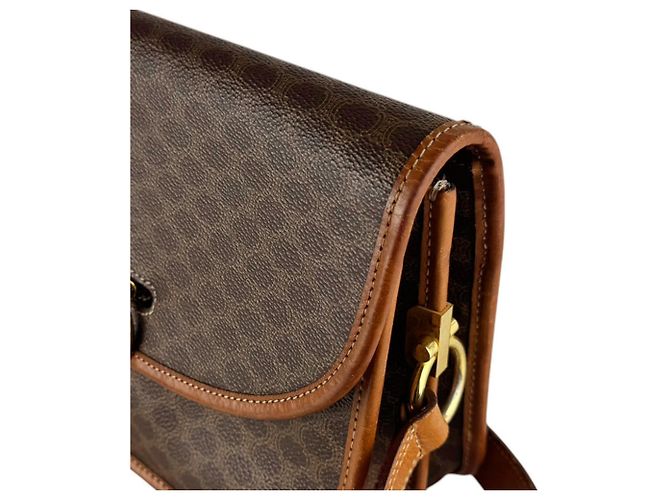 Edge Céline Borsa a tracolla Celine in tela rivestita marrone - vista 7