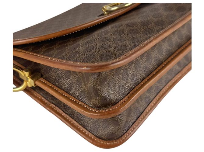 Edge Céline Borsa a tracolla Celine in tela rivestita marrone - vista 8