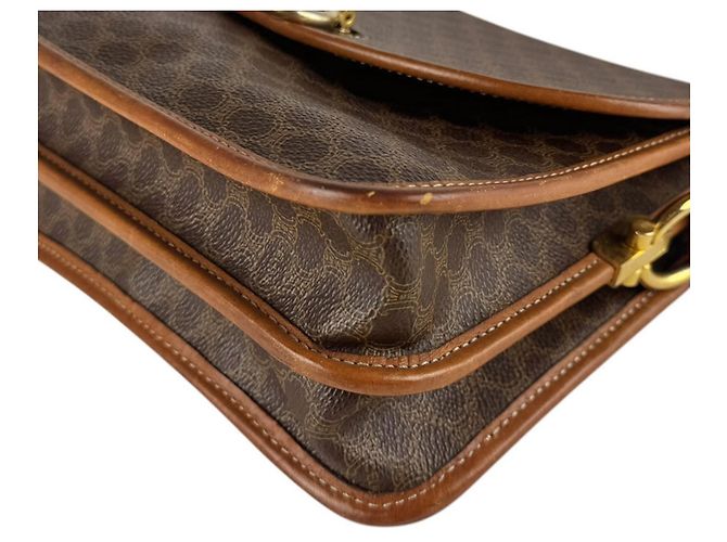 Edge Céline Borsa a tracolla Celine in tela rivestita marrone - vista 9