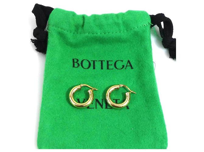 Orecchini a cerchio in metallo dorato Bottega Veneta D'oro - vista 10