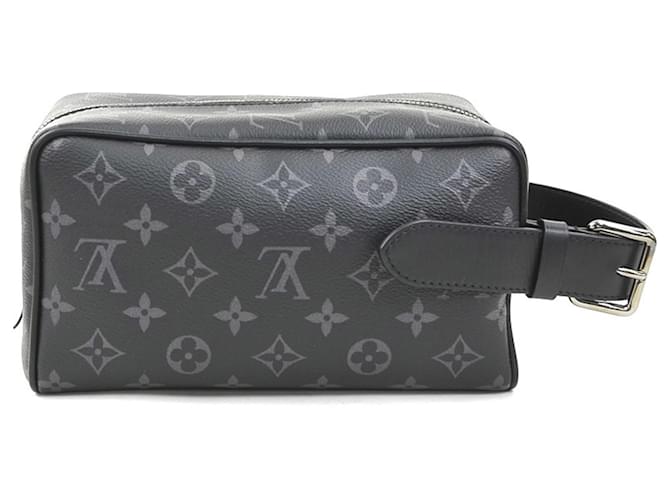 Clutch Louis Vuitton Monogram Eclipse Marrone Nero - vista 3