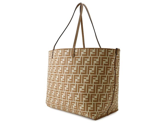 Fendi Pequin Pecan Roll Reversibler Tote Bag Braun Beige - Ansicht 2