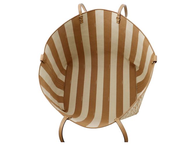 Fendi Pequin Pecan Roll Reversibler Tote Bag Braun Beige - Ansicht 5