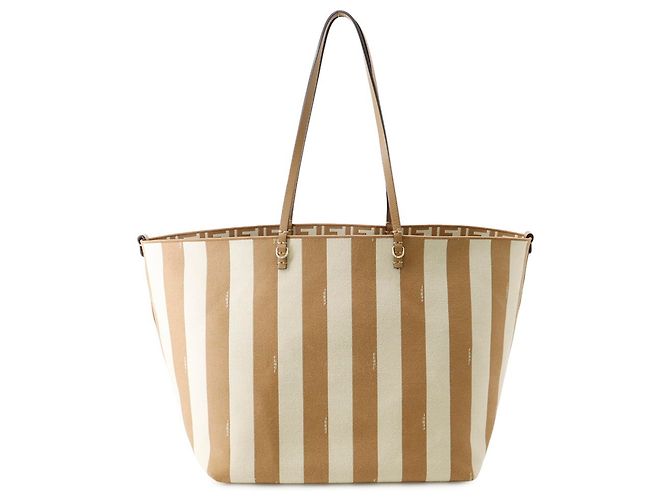 Fendi Pequin Pecan Roll Reversibler Tote Bag Braun Beige - Ansicht 7
