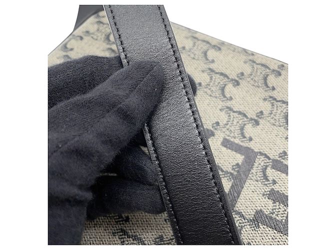 Céline Celine Triomphe Horizontal Medium Schultertasche Braun Schwarz - Ansicht 10
