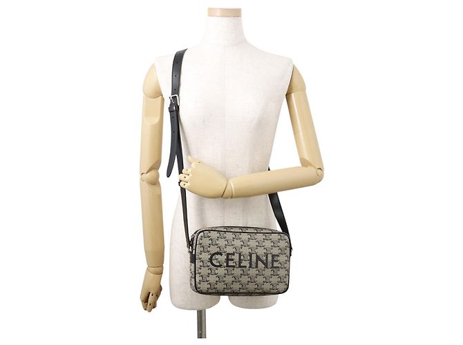 Céline Celine Triomphe Horizontal Medium Schultertasche Braun Schwarz - Ansicht 4