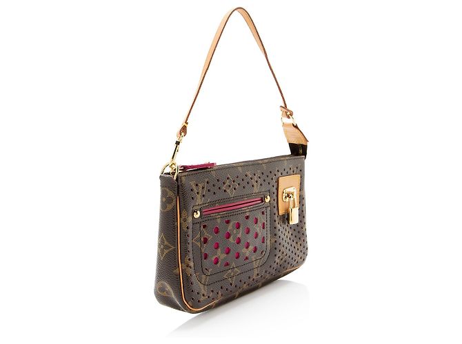 Louis Vuitton Vintage Limited Edition Monogram Perforated Pochette Accessoires Marrone - vista 2