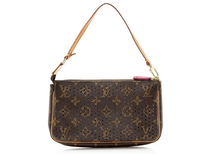 Louis Vuitton Vintage Limited Edition Monogram Perforated Pochette Accessoires Marrone - vista 3