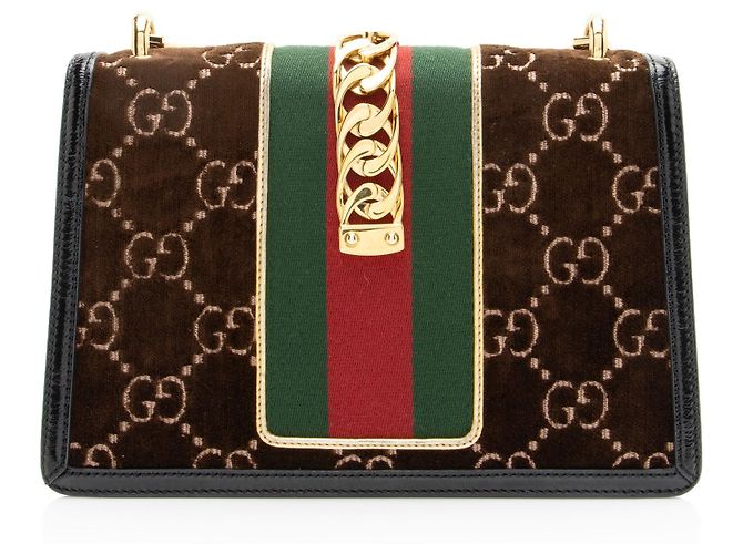 Piccola borsa a tracolla Gucci GG Velvet Sylvie Nero - vista 3