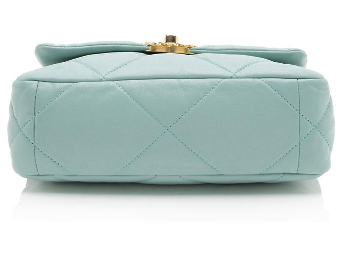 Gabrielle Borsa a tracolla Chanel Lambskin 19 Medium Flap Blu - vista 4