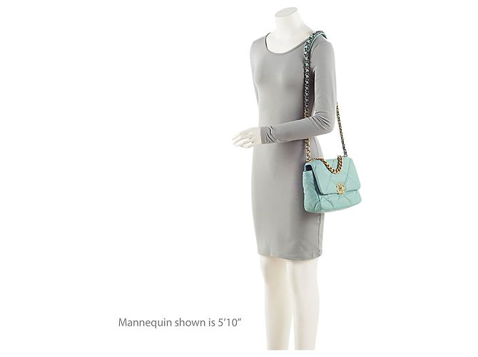 Gabrielle Borsa a tracolla Chanel Lambskin 19 Medium Flap Blu - vista 5