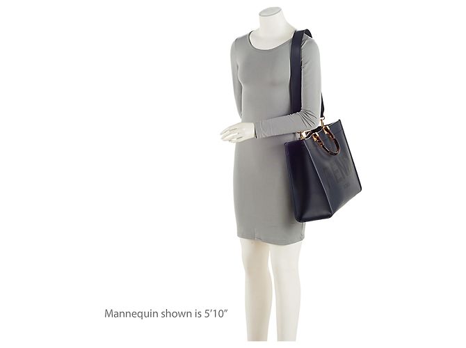 Fendi Leather Sunshine Medium Shopper Tote Tasche Blau - Ansicht 5