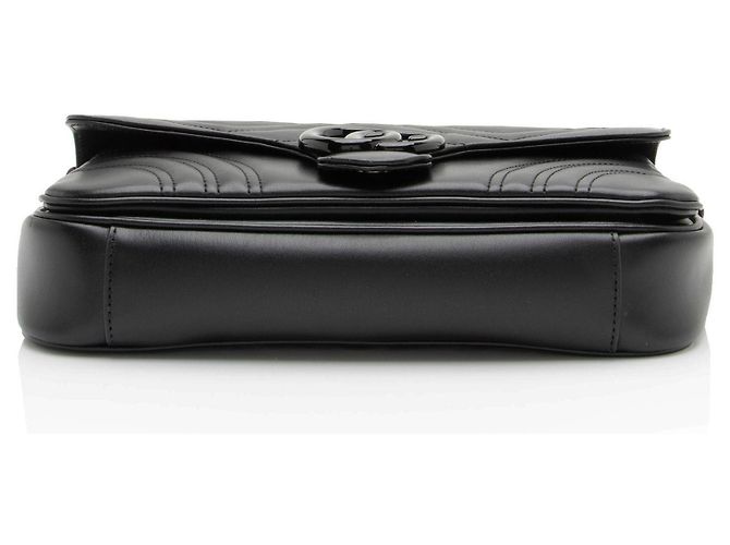 Borsa a patta piccola Gucci Matelasse Leather GG Marmont Monochrome Nero - vista 4